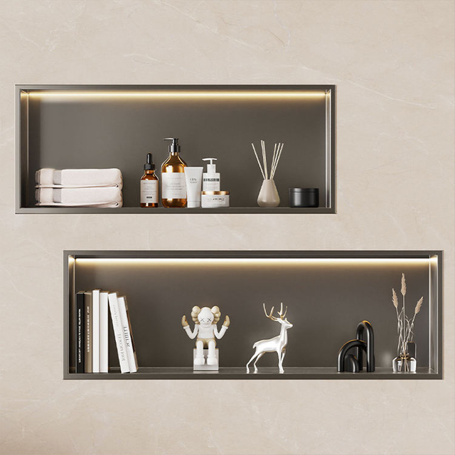 Stainless Steel Recessed Niche Electrostatic Coating Living Room Backsplash