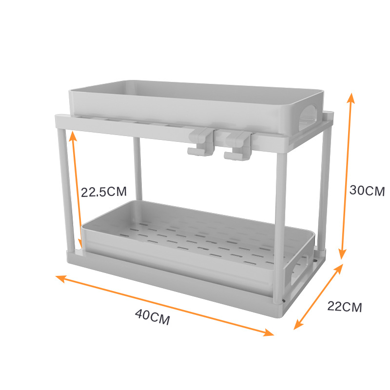 Multifunctional Cross-Border Sink Storage Rack Double Pull-Out Spice Drawer Box Bedroom/Living Room Kitchen Holder