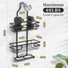 Bathroom Hanging Shower Organizer Large Hanging Shower Caddy with Hooks for Razor and Sponge Rustproof