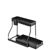 Double-Tier Plastic PP Standing Type Under-Sink Organizer for Kitchen and Bathroom Multi-Purpose Sundries Holder