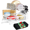 Kitchen Multifunctional Iron Wire Sink Dish Draining Racks Double Tiers Standing Type Drawer Holder Shelf Removable