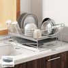 Multifunctional Stainless Steel Countertop Organizer Standing Type Kitchen Storage Holders Dish Bowl Utensils Draining Dish Rack
