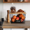 Cross-Border Carbon Steel Fruit Snacks Spices Vegetable Storage Basket Bamboo Kitchen Table Board Multilayer Shelves