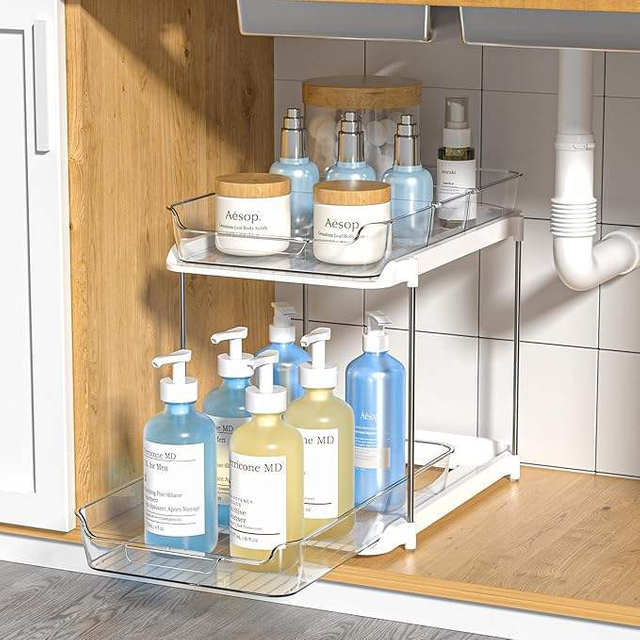 2-Tier Multi-Purpose Cabinet Organizer Pull Out Under Sink Organizers and Storage