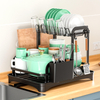 Cross-Border Kitchen Bowl Rack Home Anti-Rust Countertop Double Draining Bowl Rack Multi-Functional Dish Storage Racks