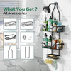 Shower Caddy Hanging, Anti-Swing Shower Caddy Over Shower Head Hanging Bathroom Shelves with Hooks and Soap Holder