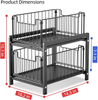2 Tier Basket Drawer Organizer, Pull Out Under Sink Cabinets , Metal Home Organizer Shelf for Bathroom or Kitchen