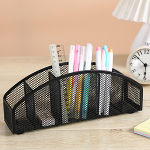 Modern Rectangular Metal Mesh Pen Organizer Office Desk Accessories Pencil Holder for Sundries