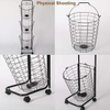 3 Tier Laundry Basket With Wheels Wire Metal Sorter Storage Trolley With Removable Hamper for Organizing Clothes
