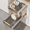 Kitchen Dish Drainer Cabinet Pull-out Organizer Large Capacity Tableware Storage Storage Holders & Racks Customized Logo