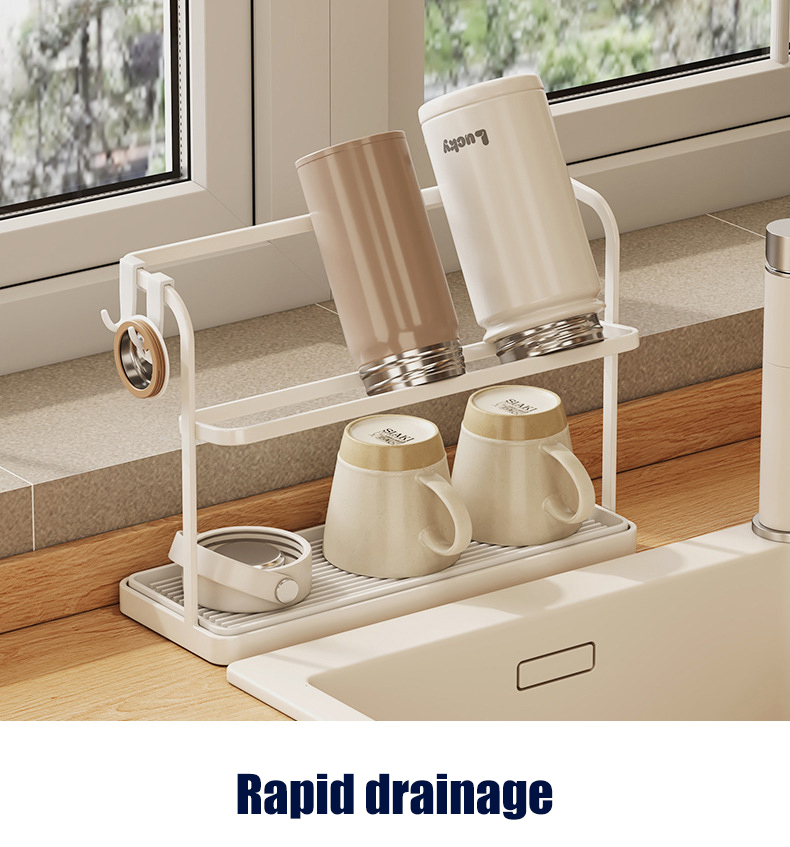 Vertical Bottle Drying Rack with Tray Cup Drying Rack Household Storage Rack Glass Cup Holder