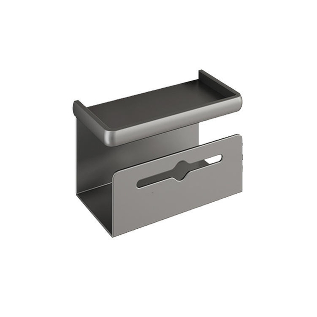 Double Bathroom Paper Towel Box Wall Mounted Shelf Toilet No Punch Restroom Toilet Paper Box Roll Tissue Storage