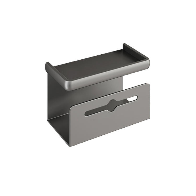 Double Bathroom Paper Towel Box Wall Mounted Shelf Toilet No Punch Restroom Toilet Paper Box Roll Tissue Storage
