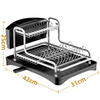 Multifunctional Kitchen Countertop Organizer Double Storage Rack Dish Chopsticks Draining Racks Single Holder Cutlery Dishes