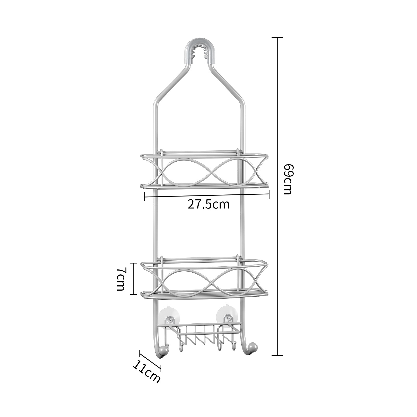 Cross Border Wrought Iron Shower Room Bathroom Rack Shower Head Shelf Hanging Shelf Organizer Shower Gel Shampoo Storage