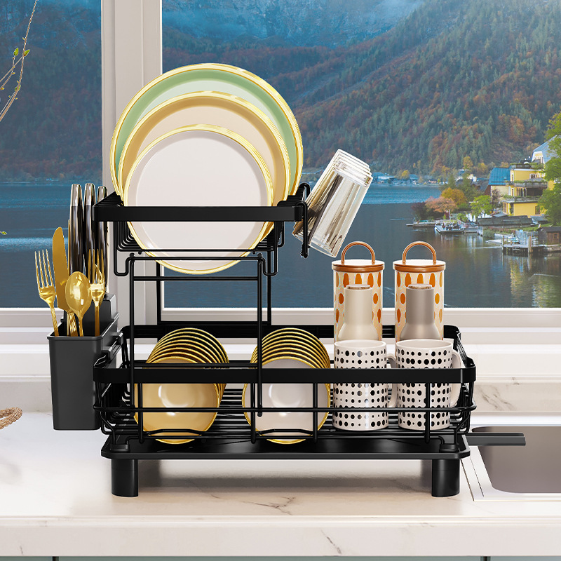 Kitchen Household Multifunctional Bowl and Dish Drainer Storage Organizer Shelf