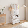 Metal Clothing Racks Freestanding Trolley Coat Rack With Wheels Garment Rack for Storage